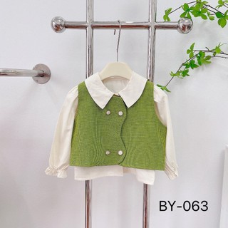 set áo gile dạ phối sơ mi-Q063
