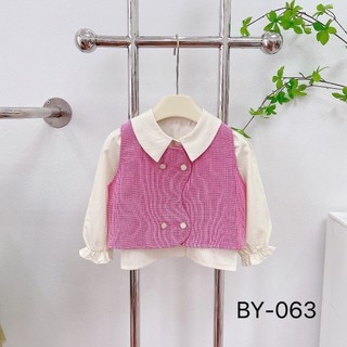 set áo gile dạ phối sơ mi-Q063