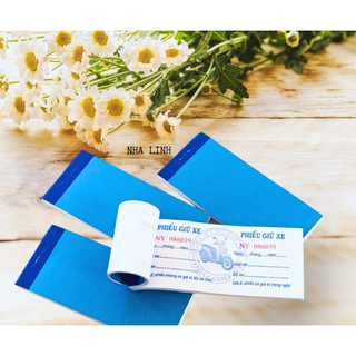 Cùi xe số, phiếu giữ xe có đánh số seri 100 số / cùi kích thước 7x16cm