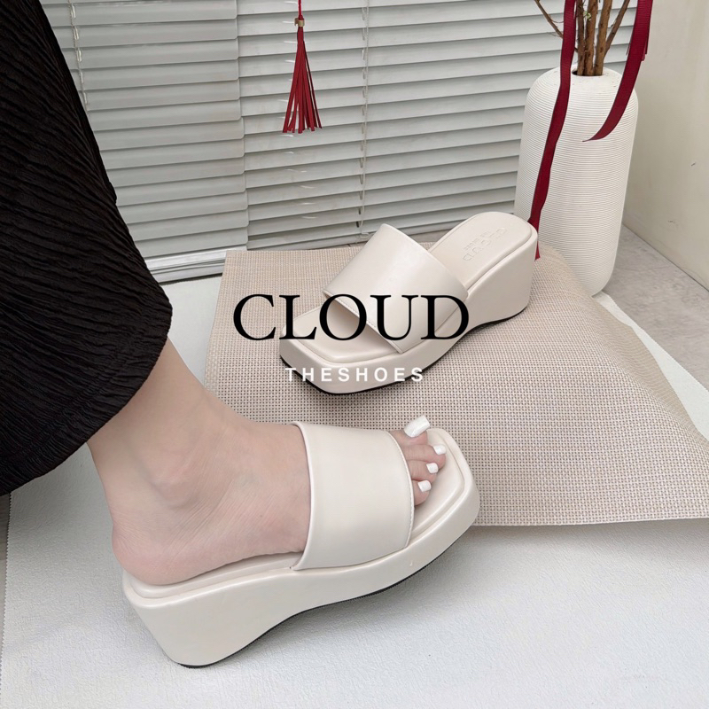 Dép đế xuồng mũi vuông 6cm