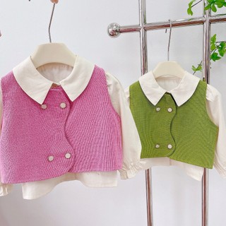 set áo gile dạ phối sơ mi-Q063