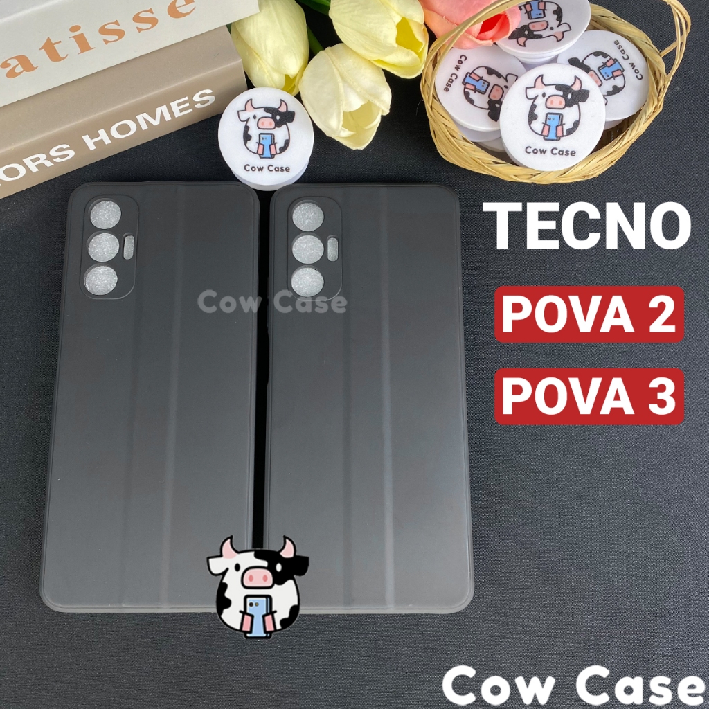 Ốp Tecno Pova 2, Pova 3 cạnh vuông Cowcase | Vỏ điện thoại Techno bảo vệ camera toàn diện TRON