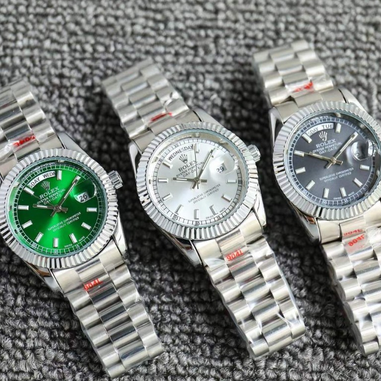 Đồng Hồ Đeo Tay Nam Rolex Màu Bạc Thanh Lịch 41mm, Đồng Hồ Nam Thạch Anh Rolex