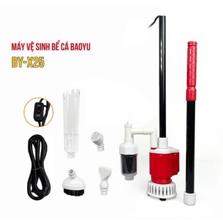 Máy hút phân cá BAOYU 4IN1: hút phân, thay nước, cạo rêu, lọc nước hồ cá siêu sạch. BH uy tín