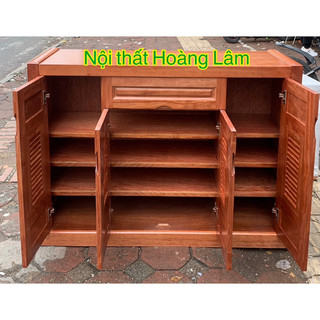 Tủ giầy gỗ xoan đào 4 cánh chớp