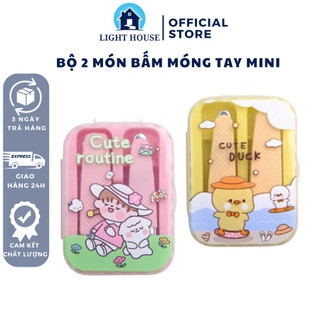 Bộ 2 bấm móng tay, bấm móng tay cho bé có hộp đựng hoạt hình dễ thương