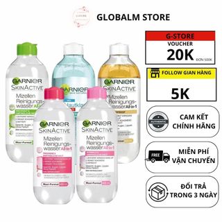 Nước tẩy trang Ganier, dầu tẩy trang Garnier, nội địa Đức, 400ml, dùng cho mọi loại da
