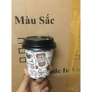 300 Ly giấy coffee 8oz kèm nắp đen nút bật