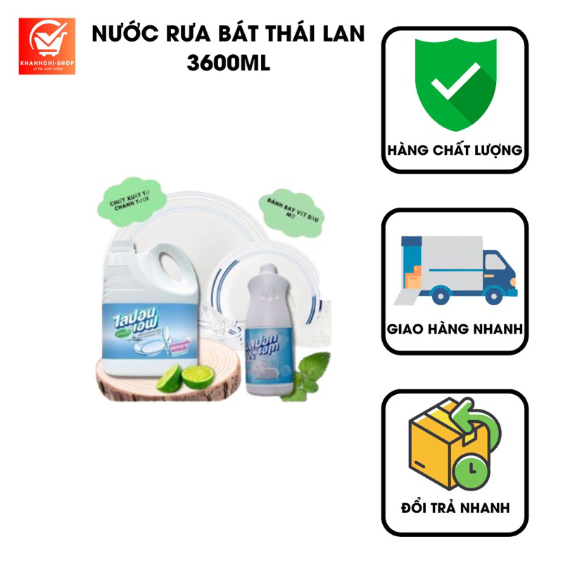 Nước Rửa Chén Bát LIPON Thái Lan can 3600ml (Lọai 1 chuẩn thái )
