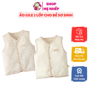 Áo gile cho bé sơ sinh 2 lớp giữ ấm cơ thể cho bé chất liệu Cotton (áo trẻ sơ sinh)