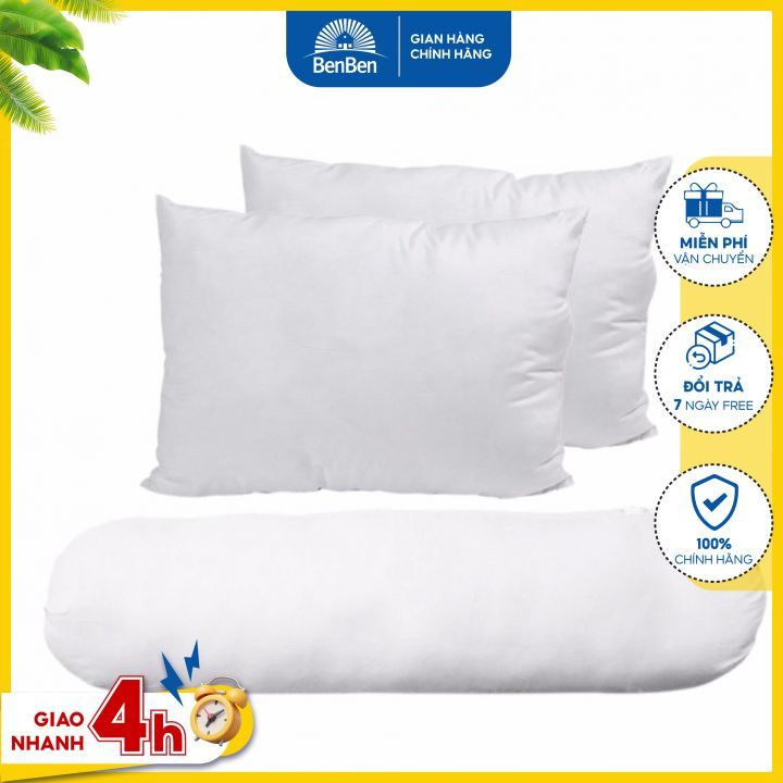 HOẢ TỐC 2H - Ruột gối ôm, ruột gối ngủ 100% gòn đàn hồi chống xẹp lún, có khóe kéo kiểm tra gòn, hàn