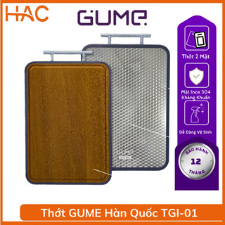 Thớt Kháng Khuẩn Cao Cấp GUME 2 Mặt bằng INOX 304 Với Gỗ Mun Nguyên Khối Bền Bỉ