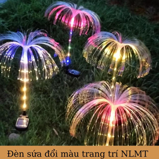 Đèn năng lượng mặt trời,đèn sợi quang hình sứa chống nước trang trí sân vườn