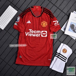 Set Bộ Thể Thao Nam Quần Áo Đá Banh CLB Manchester 2023-2024 Vải Thái Chuẩn ÁO Thi Đấu