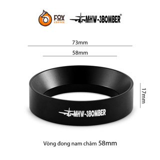 Vòng Đong Cà Phê Espresso Nam Châm 58mm Đen Nhám MHW-3BOMBER | Magnetic Dosing Ring