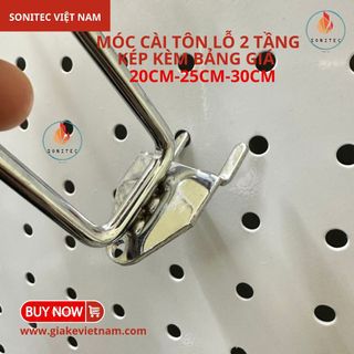 Móc Treo Tôn Lỗ 20cm 2 Tầng Có Cài Giá [MÓC TREO PHỤ KIỆN ] [ GIÁ TỐT ]