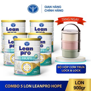 Combo 05 lon sữa Leanpro Hope 900g - Dinh dưỡng tăng cân, tăng cơ cho bệnh nhân ung thư
