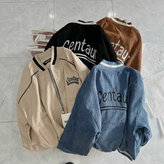 Áo Khoác Bomber Chất Nhung - Áo Bomber Nam Nữ Unisex Nhung Siêu Đẹp TIKKER- CENTAUR (có ảnh thật)