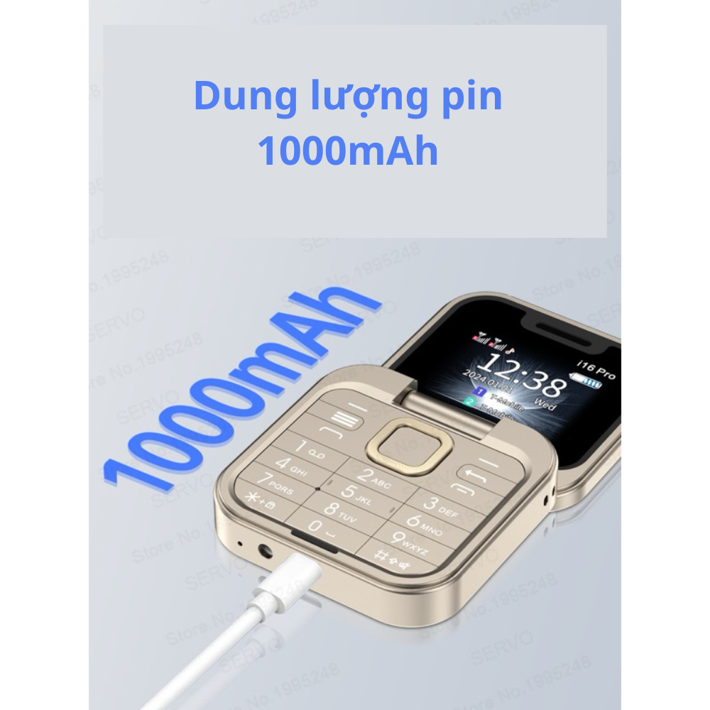 Điện Thoại Mini Siêu Nhỏ Thông Minh Nắp Gập SERVO i16 Pro - 2 Sim 4G Nghe Gọi, Quay Phim Chụp Ảnh,Màn Hình Led Thông Báo | BigBuy360 - bigbuy360.vn