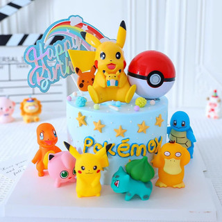 Phụ kiện bánh kem bộ 6 pokemon nhựa đẹp