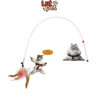 Đồ chơi cần câu mèo gắn lông vũ - lutpet