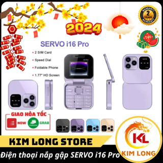 Điện thoại mini nắp gập SERVO i16 Pro, 2 sim 2 sóng, thiết kế nắp gập, nghe gọi êm ru, nghe nhạc, chơi game, chụp ảnh...