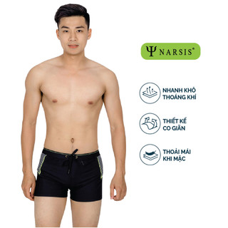 Quần bơi Nam cao cấp Narisi Q8005 chất liệu mềm mại co gian tốt có dây rút