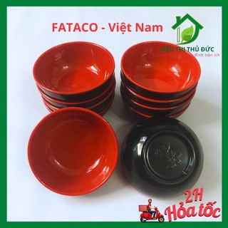 Chén nước chấm nhỏ nhựa melamine hai lớp đỏ đen - hàng fataco việt nam