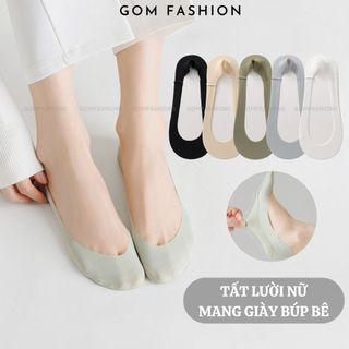 Vớ mang giày búp bê GOMTAT có đệm chống tuột gót, tất lười nữ chất liệu sợi cotton mềm mại  -PO-BUPBE-LUA-3009-1DOI
