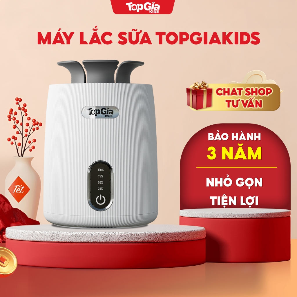 Máy lắc sữa TopGiaKids  đa chế độ lắc đảo chiều hòa tan sữa nhanh chóng, giảm bọt khí và vón cục