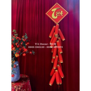Hỏa tốc - hcm - hàng sẵn - dây pháo cao cấp trang trí decor tết - dây pháo treo cửa