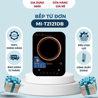 Bếp từ midea mi-t2121db. công suất 2100w. hàng chính hãng. bảo hành 12 tháng.