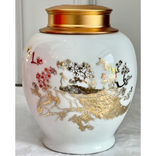 Lọ đựng đồ khô, bình đựng trà khô bằng gốm sứ bát tràng, hũ đựng trà bát tràng