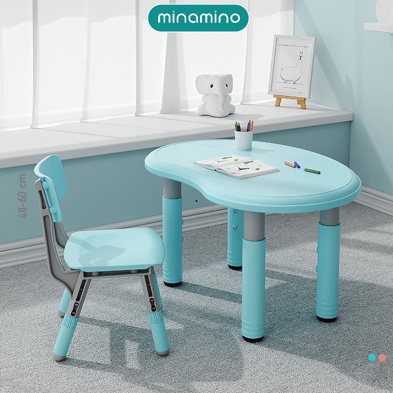 Bộ Bàn Học Cho Bé Nâng Hạ Được Độ Cao Chắc Chắn, Nhựa Nguyên Sinh, Màu Sắc Pastel Cực Xinh