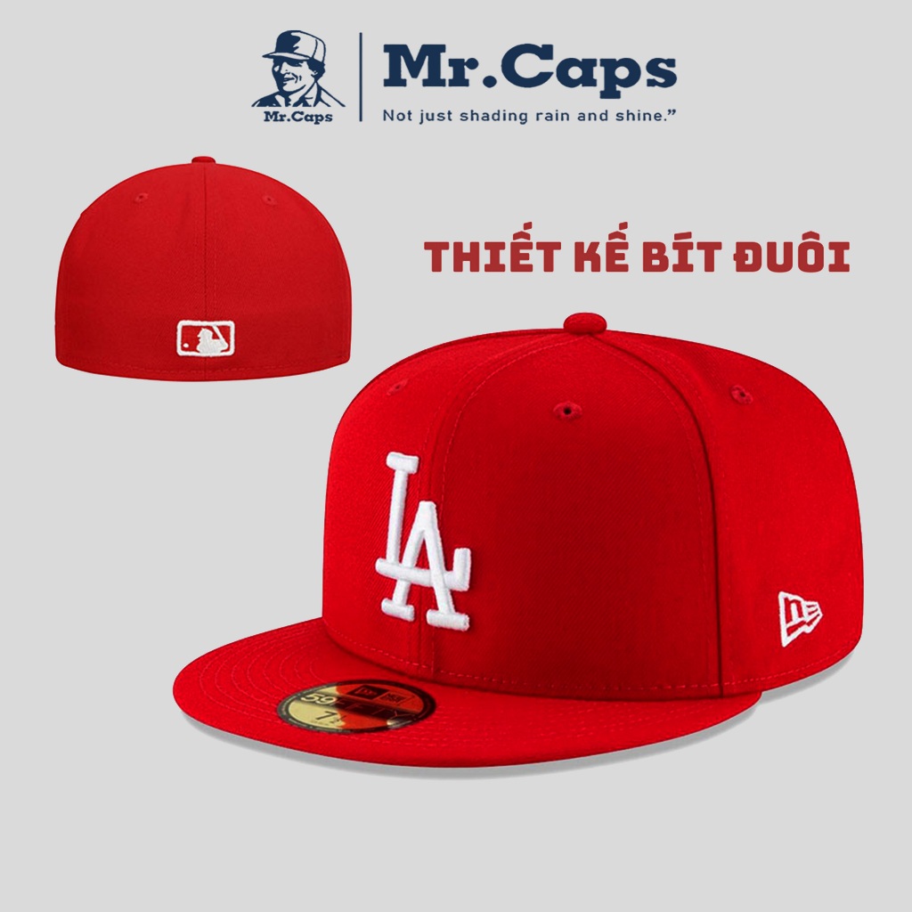 Nón snapback bít đuôi đội ngược hiệu Mlb LA Fitted màu xanh dương - Mũ phong cách hip hop cho cả nam và nữ Mrcaps SLA03