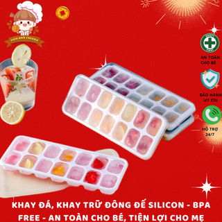 Khay đá, Khay trữ đông đế silicon - BPA free - an toàn cho bé, tiện lợi cho mẹ