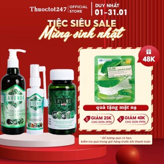  Combo chuyên sâu LAVENDA hết khí hư huyết trắng nấm ngứa  1 xịt Lavenda 60ml + 1 rửa Lavenda 275ml + 1 Lavenda Plus 50g  