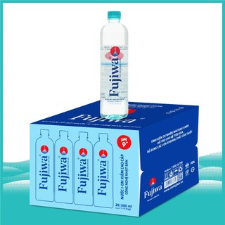 Thùng 20 chai nước uống ion kiềm cao cấp đóng chai fujiwa 680ml - nước uống detox với công nghệ điện phân ion kiềm