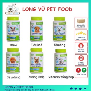 Viên Canxi cho chó mèo, Vitamin, Khoáng, Dưỡng lông Spirit bổ sung dinh dưỡng - Long Vũ Pet Food