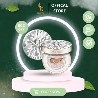 Phấn nền lạnh Age 20's Essence Cover Pact Diamond 12.5g hỗ trợ trang điểm cực xinh, thiết kế hộp kim cương sang chảnh