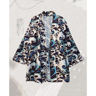 Áo kimono phong cách nhật bản tata home- áo kimono sóng