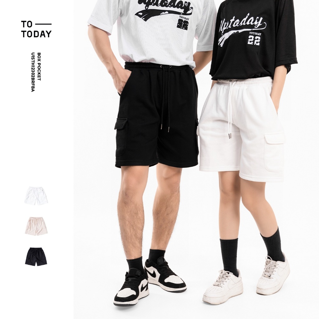 Quần Short Ngắn Thun Nam Nữ Unisex, Chất Liệu Da Cá Cotton Form Regular TOTODAY Box Pocket U1STH12302