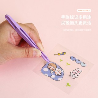 Quà tặng - 1 cây nhíp đầu Nhọn gắp sticker, watashi tape, nhíp đa năng Nhựa Bền, văn phòng phẩm, bullet journal