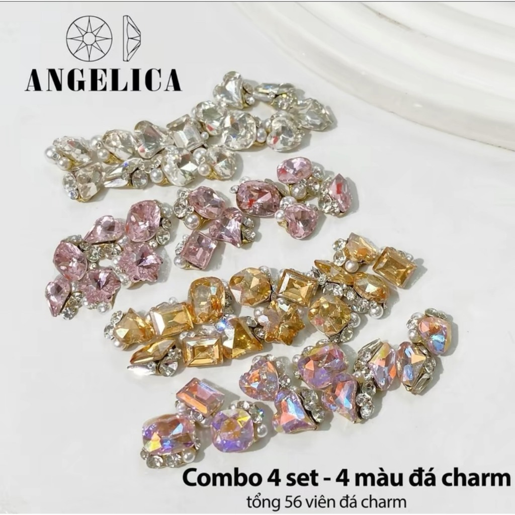 Set 28 Viên Đá Khối Chùm Mix Sẵn Nails Charm Đá Cao Cấp Đính Móng ANGELICA SMDC28V SDC