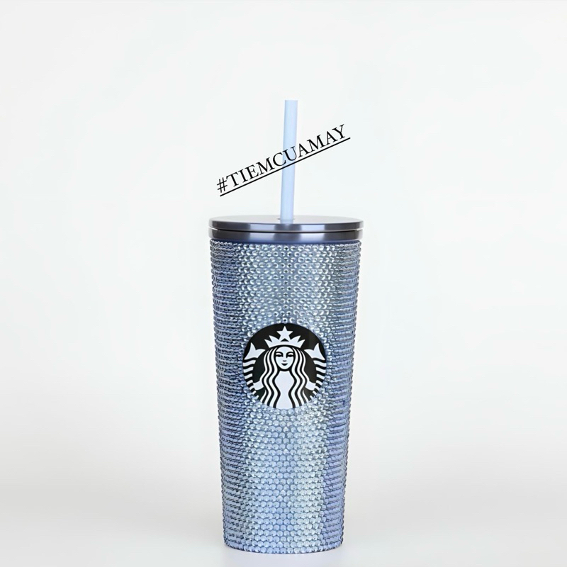 LY STARBUCKS COLD CUP RHINSTONE AQUAMARINE 16OZ (473ML) [CHÍNH HÃNG]