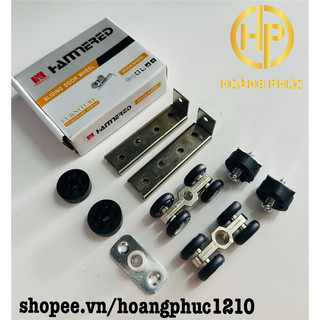 Bộ bánh xe treo cửa lùa treo không kén ray hàng cty HAMERED