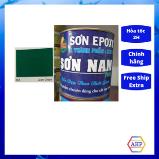 Sơn dầu epoxy, sơn sắt mạ kẽm 1TP cho gỗ, kim loại lon 4kg - màu Xanh lá