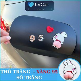 Decal dán bình xăng mẫu mới xăng 92,95 hình ngộ nghĩnh, đáng yêu, tem dán nắp xăng ô tô xe máy