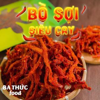 Khô bò sợi siêu cay thơm ngon bùng vị chuẩn bò khô tây nguyên loại 500gram của ba thức food