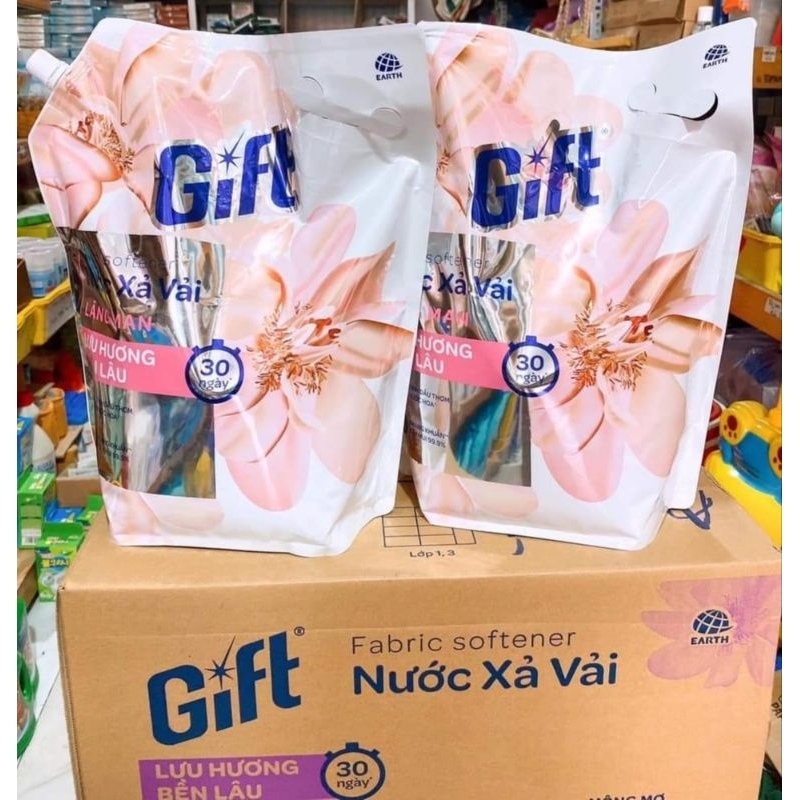 Nước Xả Vải Hương Thiên Nhiên Gift Túi 3,2kg